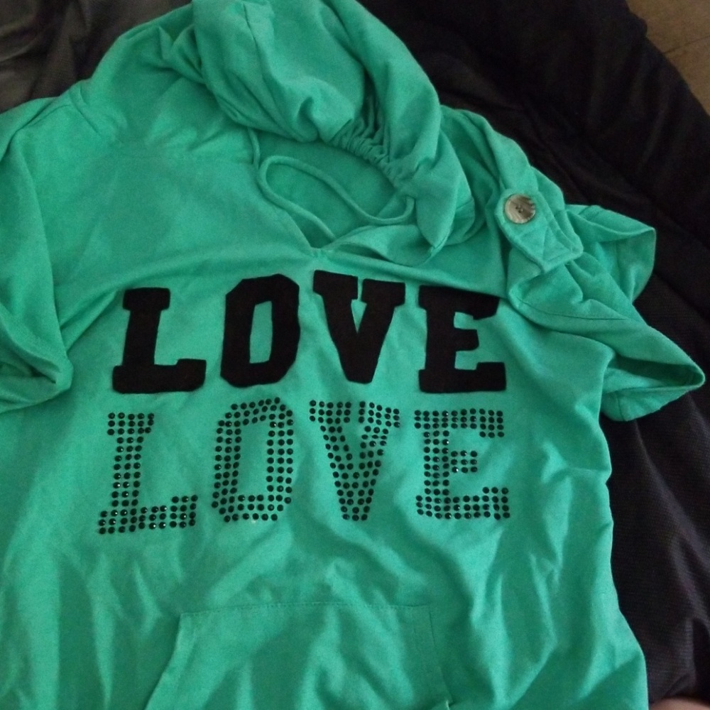 Teal shirt/ hoodie shirt